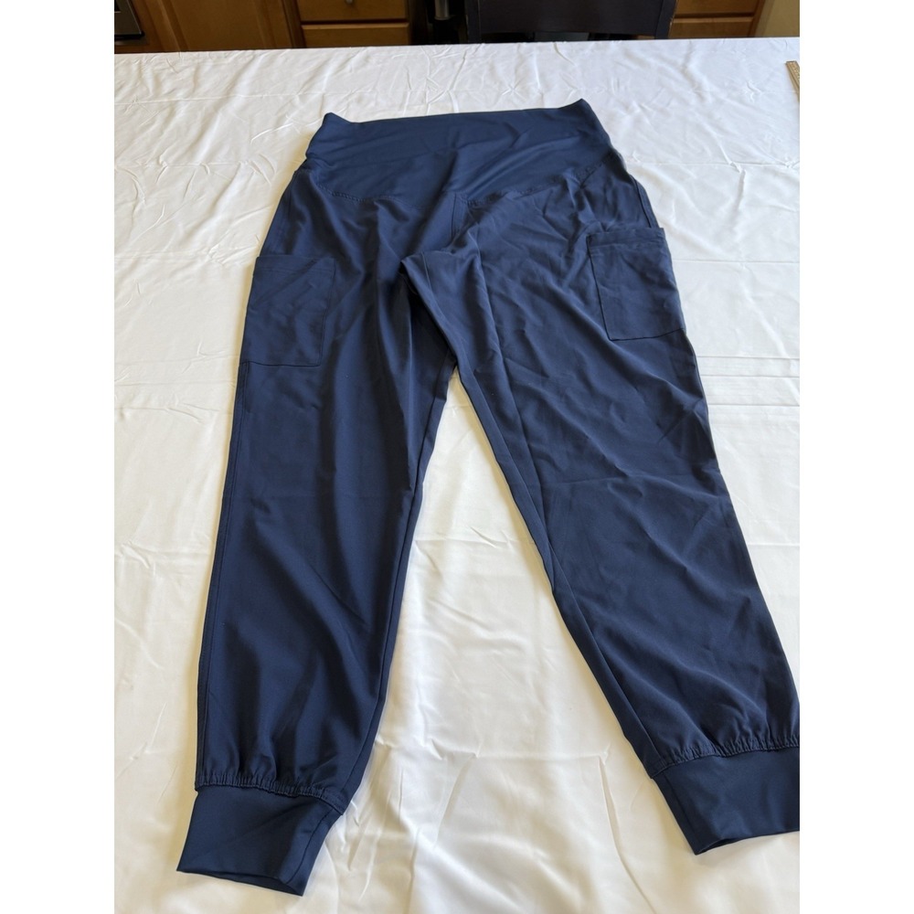 NEW Med Couture Scrubs Women's Maternity Jogger Pants MC8729 NAVY Sz L Pockets